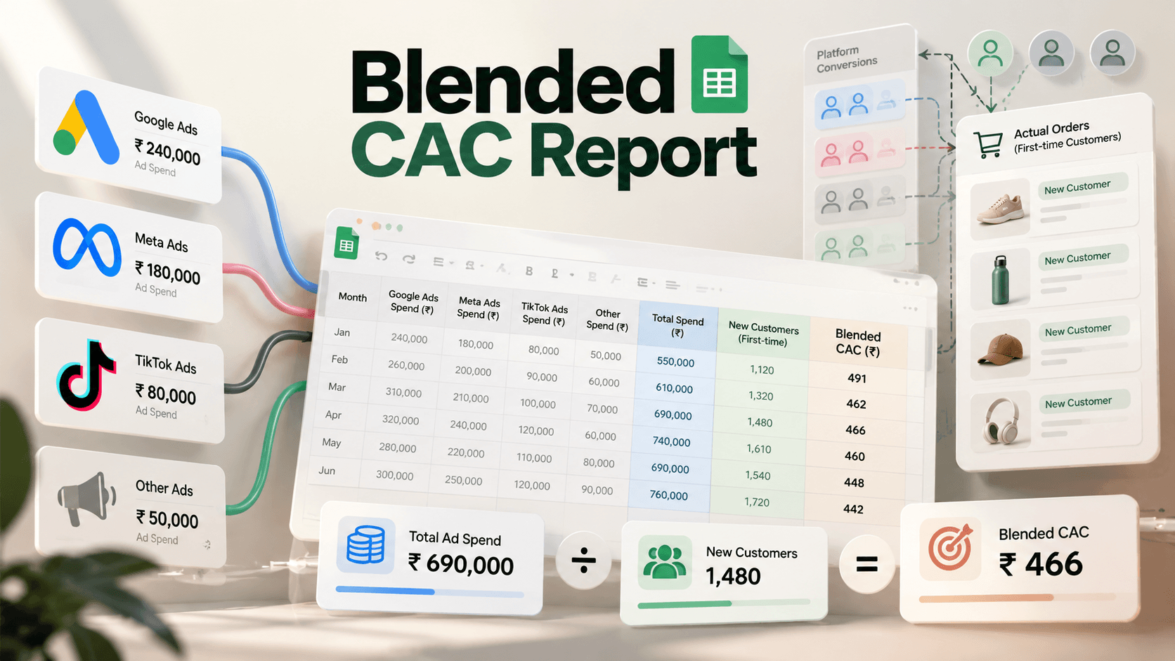 How to Build a Blended CAC Report in Google Sheets